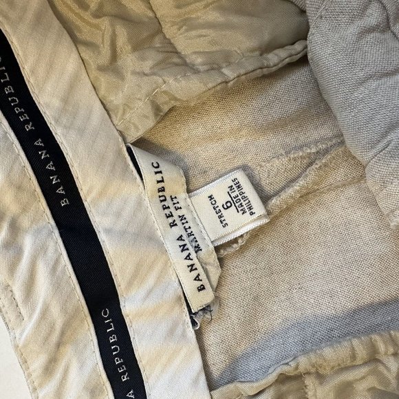 Banana Republic Flurry Wide Leg Pants Womens 4 Martin Fit Linen Cotton Size 6 - Picture 4 of 9